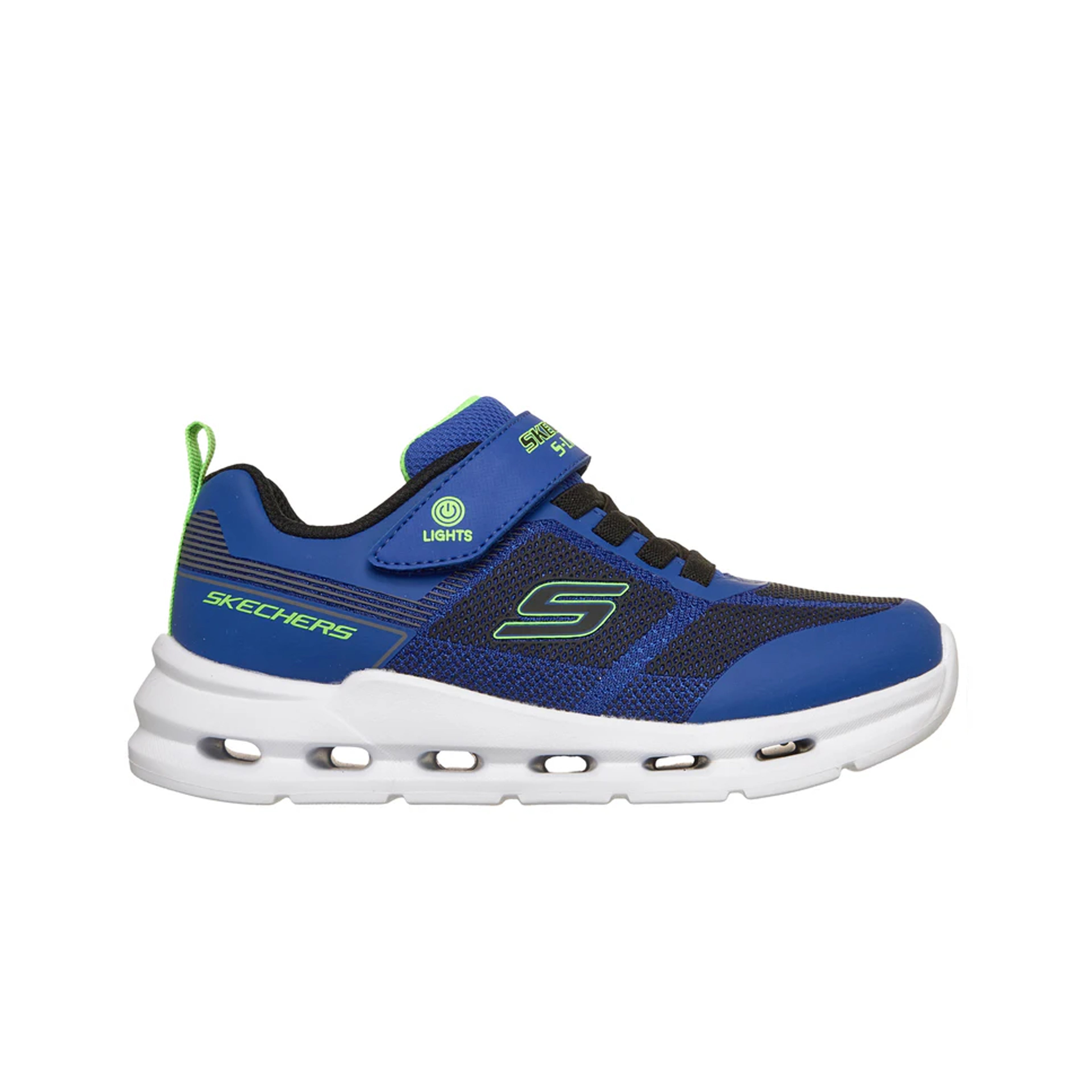 Skechers Boy's S-Lights: Glide-Step Lights (Blue/Black/Lime)