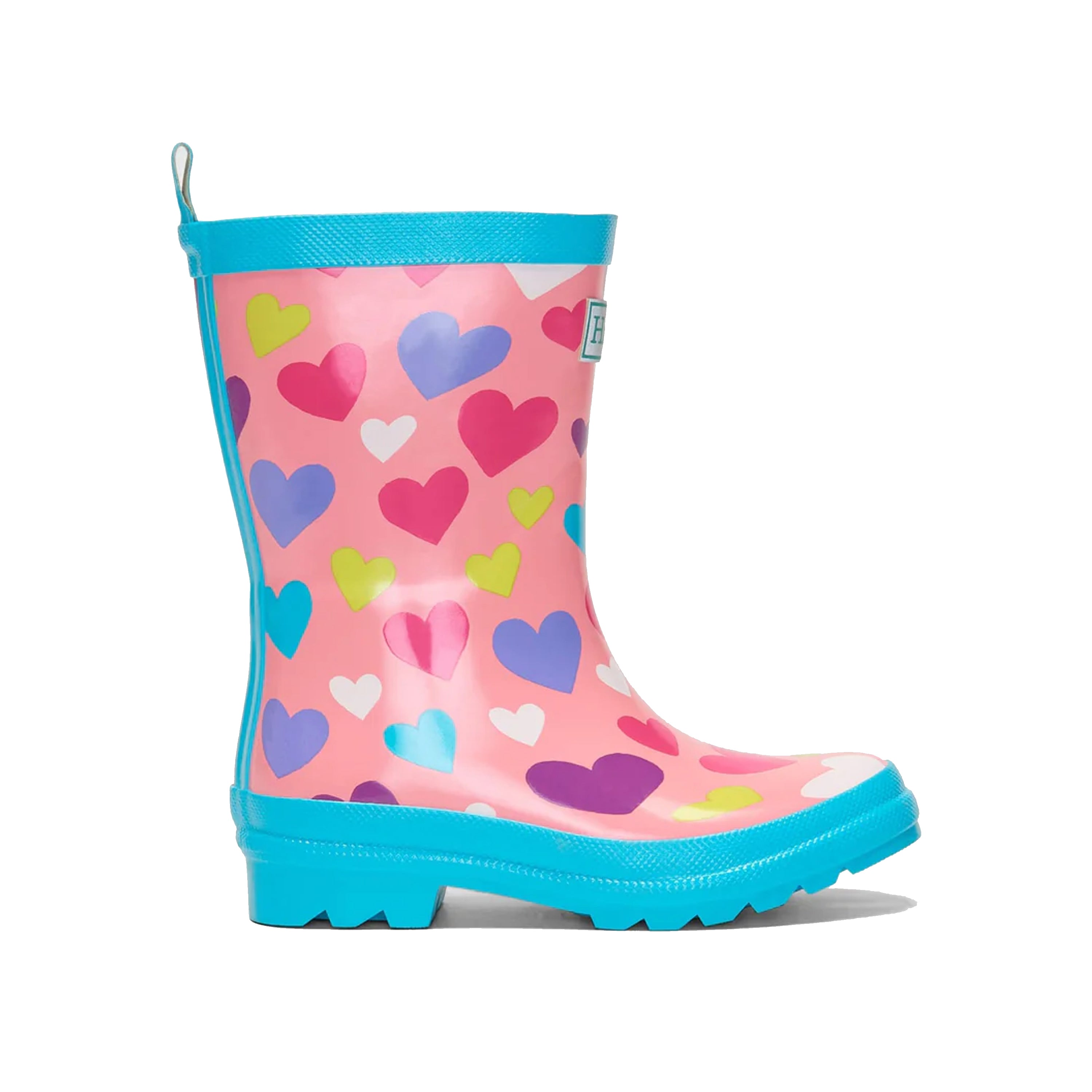 Hatley - Colourful Hearts Shiny Rain Boots