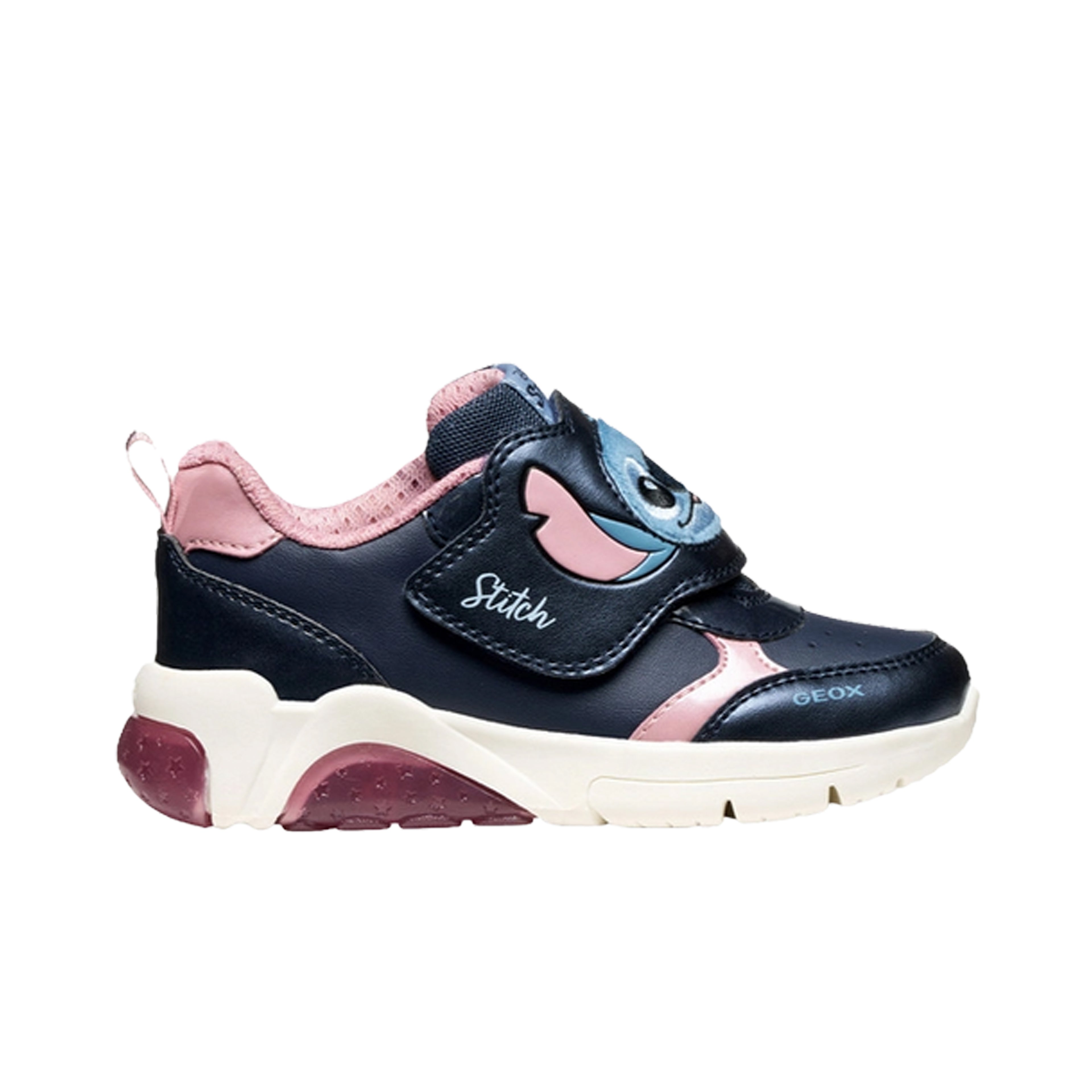 GEOX - Girls Navy Disney Stitch Light-Up Trainers