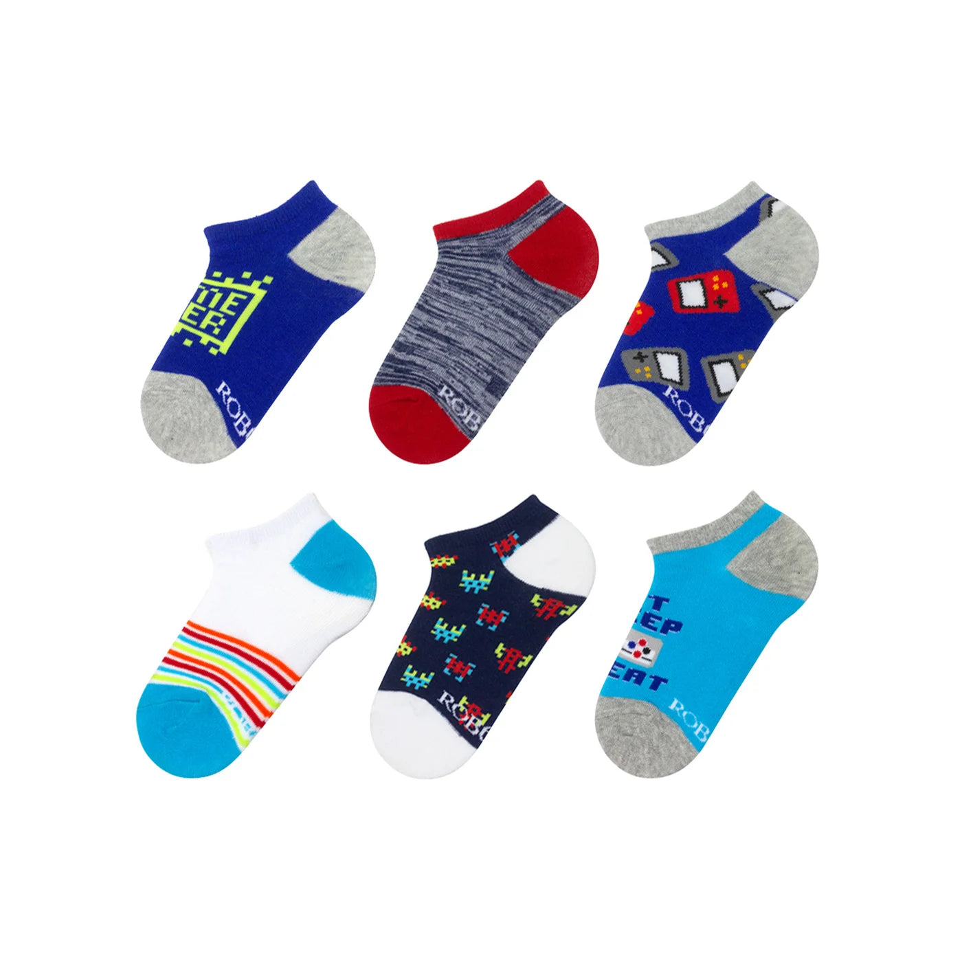 Robeez - 6 pc Kids Socks - Little Gamer (Boys)
