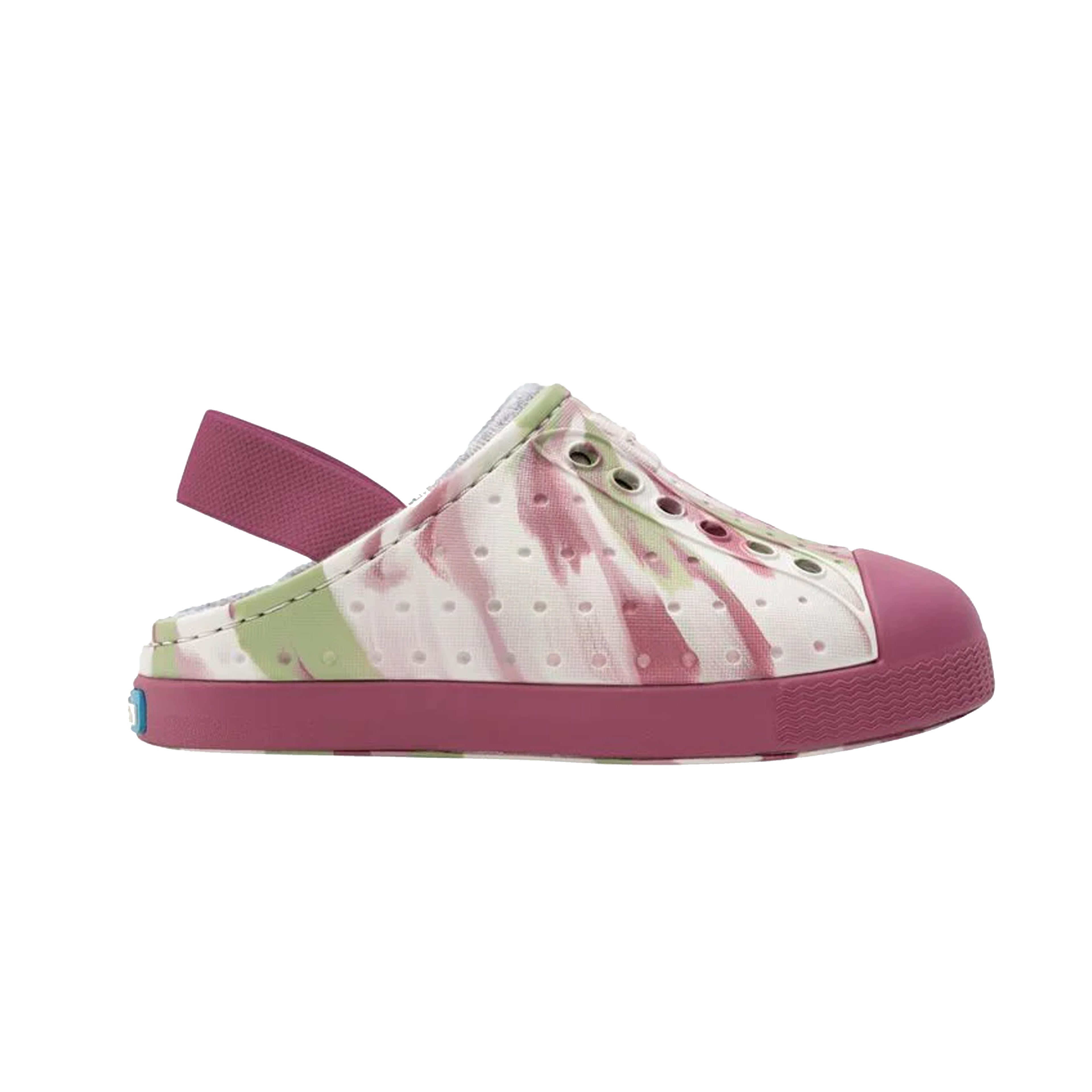 Native Kids' Jefferson French Terry Clogs (Pink and Green marbled)